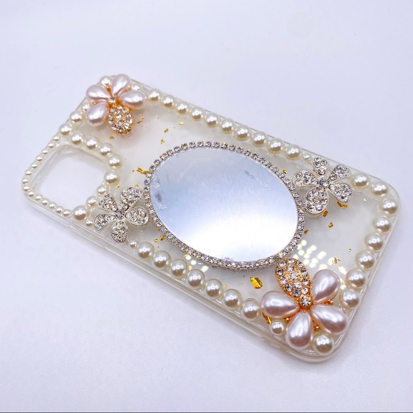 Iphone 11 12 XR 7 8 SE 2020 XS Pearl Make-up Mirror iPhone Case - Picture 6 of 9